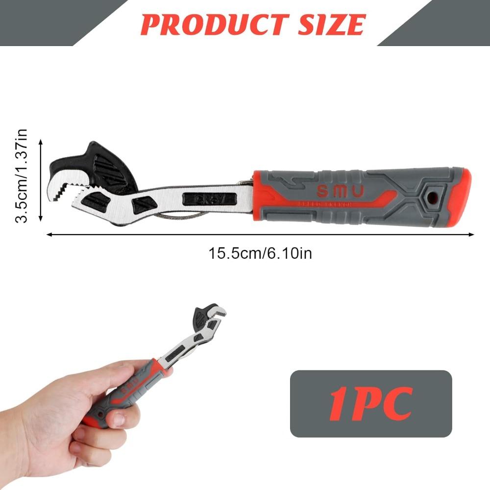 6 Inch Multi-function Adjustable Pipe Wrench, Self Adjusting Wrench, Quick Self-Adjusting Power Grip, Suitable for Mechanics, DI