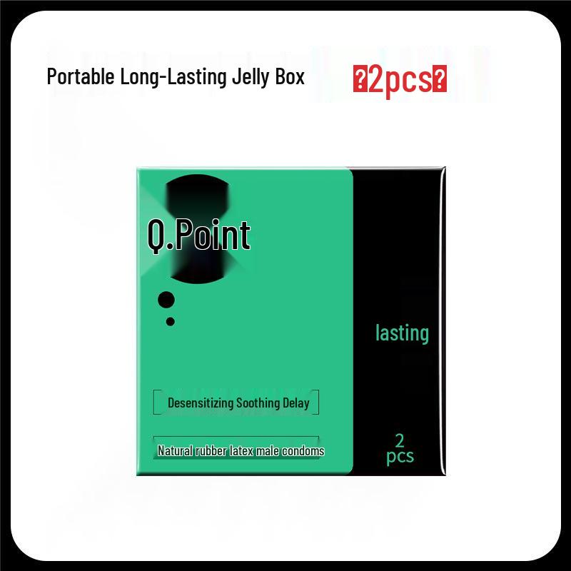Q-point Hyaluronic Acid 001 Large Particle Delay Condoms - Long-lasting Contraceptives for Adults