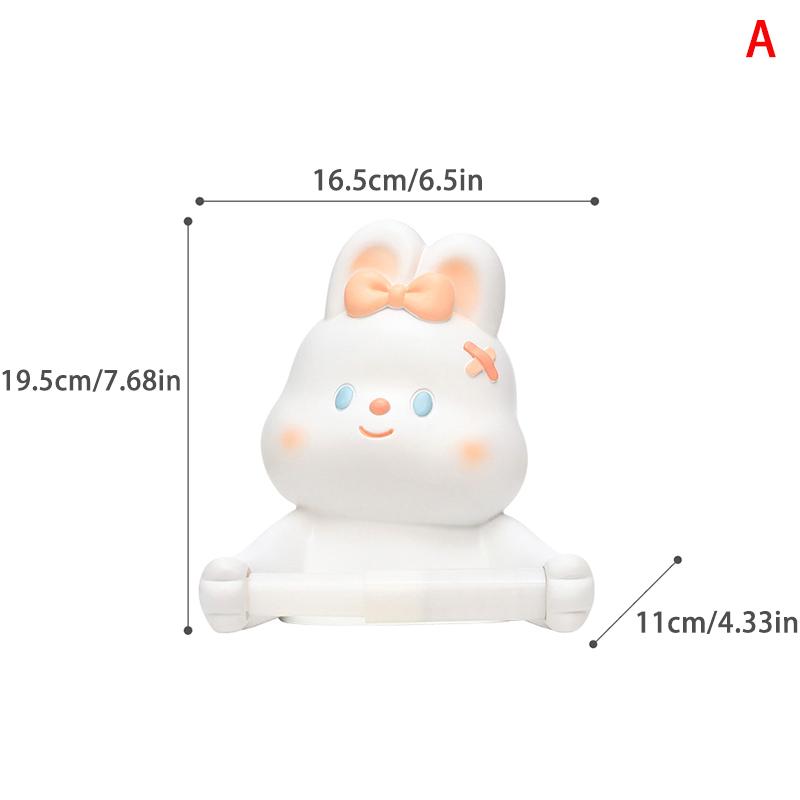 Cartoon Wall-Mounted Toilet Paper Holder, Plastic Material, Self-Adhesive Installation, No Drilling Required