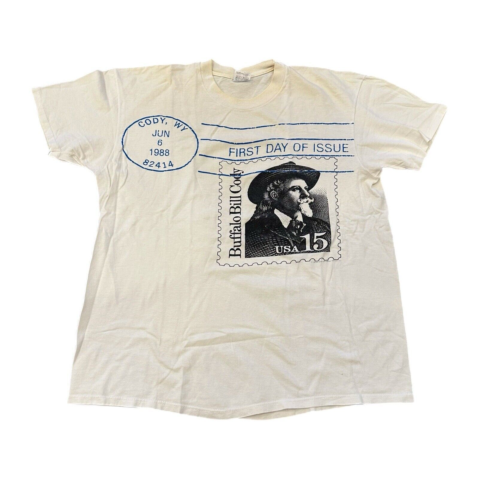 Vintage Buffalo Bill Shirt Men s XL Historical Center White Cotton 90s Western S