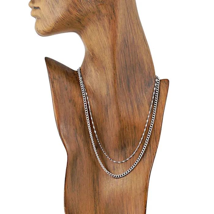 39 Double Chain Layered Necklace (C2403-AN828_SV)