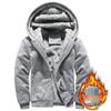 Sudadera con Capucha Gruesa de Color Sólido para Hombre Otoño Invierno con Forro de Terciopelo