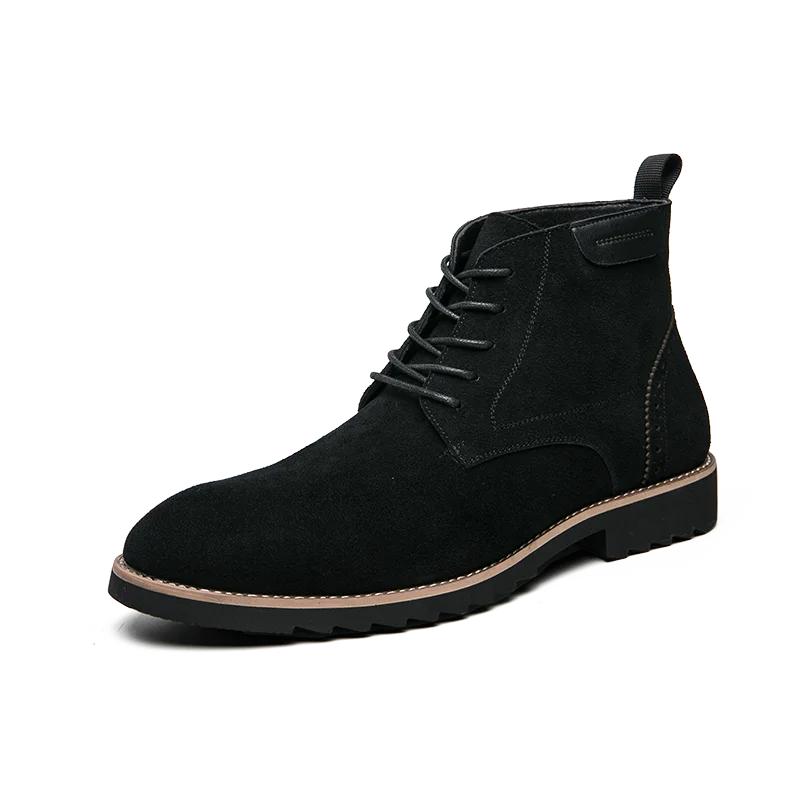 Pointed Toe Chelsea Boots Leather Men Winter Boots Winter Shoes for Men 2025 Male Boots Mens Ankle Shoes Zapatillas Male Hombre