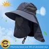 Summer Sun Hat with Face Guard Neck Flap Adjustable Chin Strap Breathable