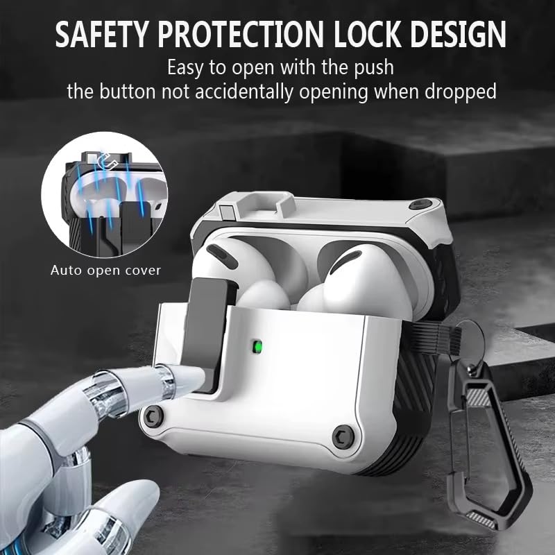 Case for AirPods Pro 3 with Carabiner Lock Design with Cleaner Kit for AirPods Pro 3 Full Body Protective Case for AirPods Pro 3