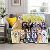 3D Print B-Blueys Family Cartoon Dog Blanket,Soft Throw Blanket for Home Bedroom Bed Sofa Travel Cover Kid Gift