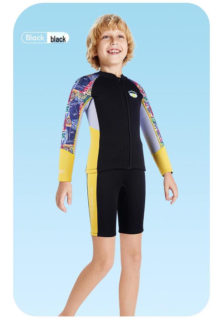 DIVE&SAIL Kids' 2.5MM Split Wetsuit: Warm, Cold-Resistant for Diving, Snorkeling, Swimming & Surfing.
