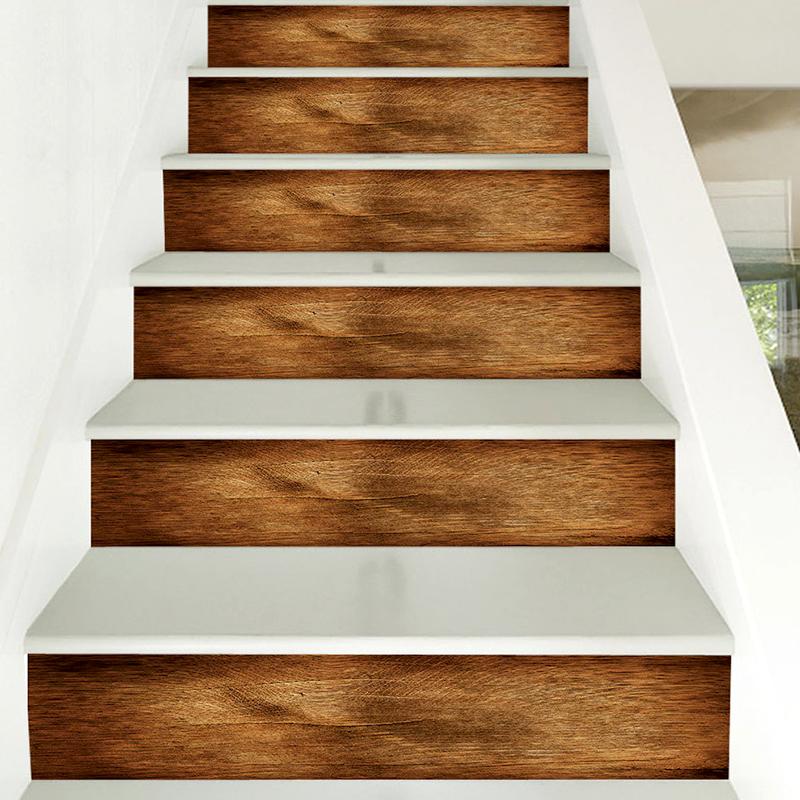 6Pcs/13Pcs Waterproof Exquisite Home Decoration Beautify Simulated Sticker Step Decoration Wood Grain Sticker PVC