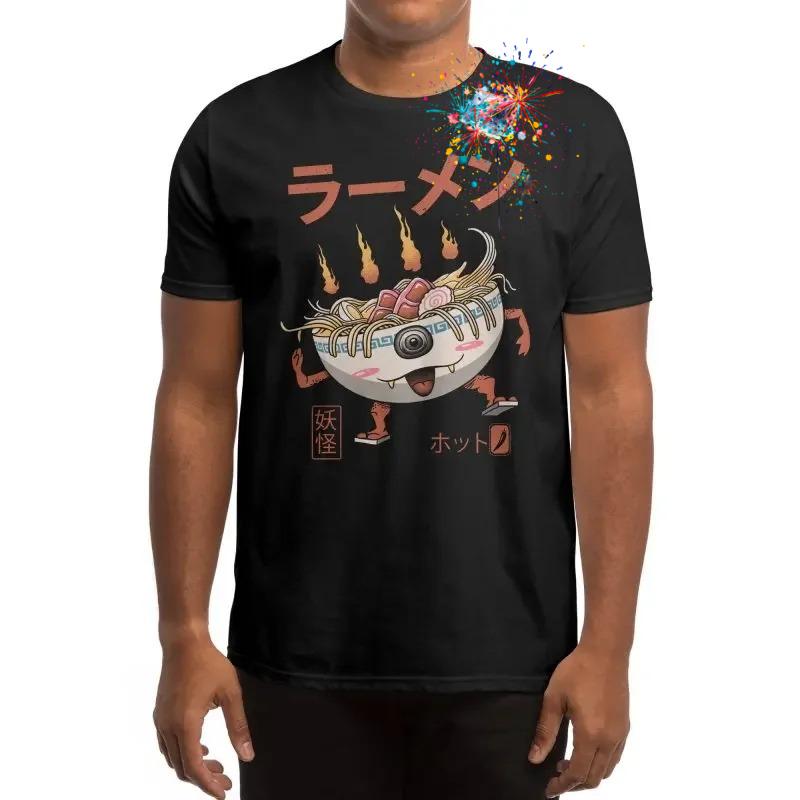 Retro Japan Style Design Yokai RaUnisex design100 cotton summer casual Oneck short sleeve printed Unisexs Tshirt