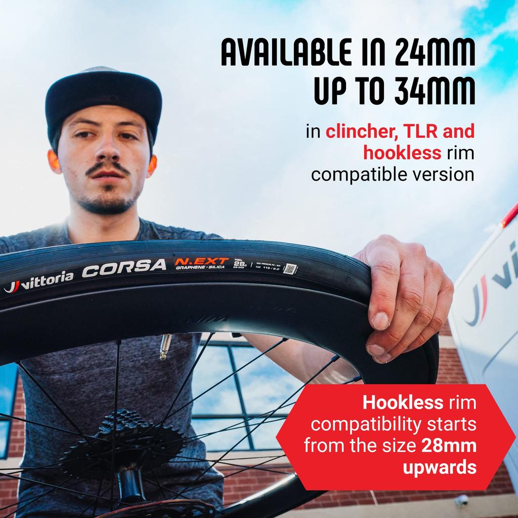 Vittoria CORSA N.EXT TLR ALL BLK 700X26C Tubeless Ready Tire
