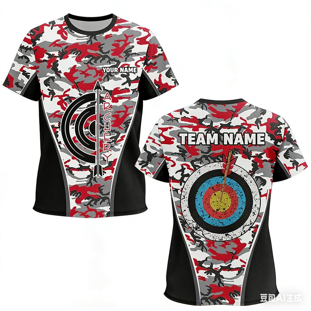 Archery Sports 3D Print Men's T-shirts Personalized Club Team Member T-Shirt Fashion Loose Short Sleeve Comfortable Plus Siz T-shirts
