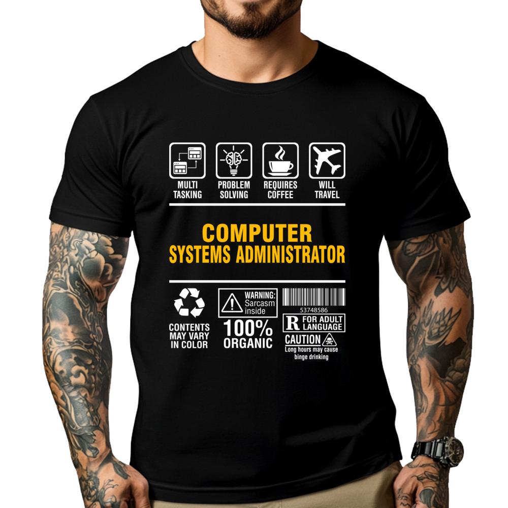 Multitasking Coffee Lover Computer Systems Administrator Luxury T Shirt Unisex High Quality Youth Streetwear Unisex Gothic Style