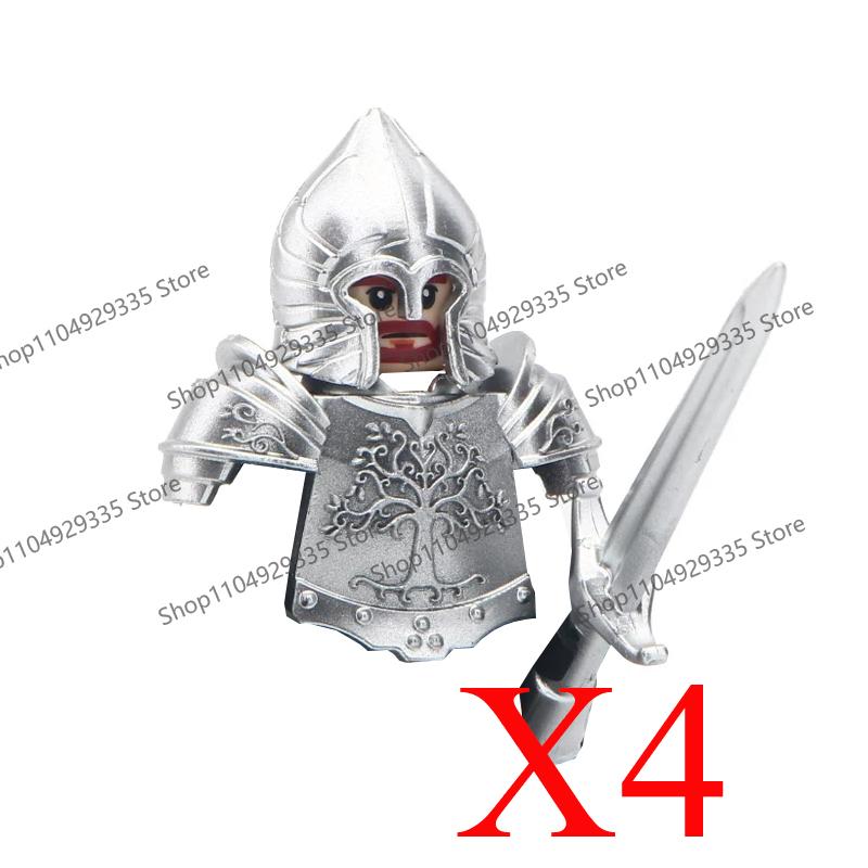 Medieval Knight Figures Building Blocks Elf Guard Dwarf Warrior Wild Boar Sheep Mount Fantasy Movie Character Soldier Bricks Toy