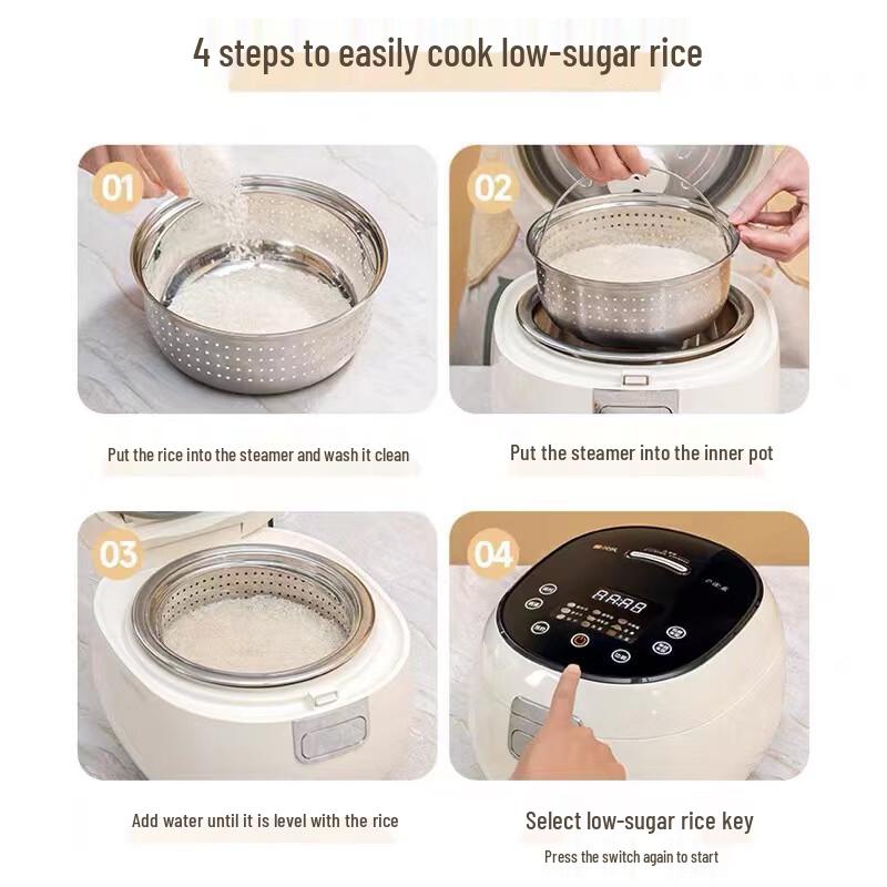 Triceratops 3L 0-Coating Sugar-Reducing Rice Cooker