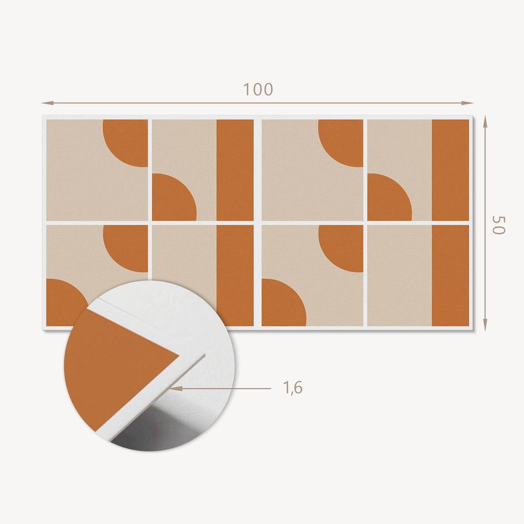 Winylowy Panel Z Grafiką Do Łazienki 100X50 Cm Abstrakcyjne Geometryczne Kształty