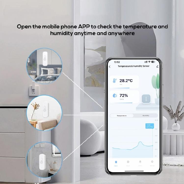 High Accuracy Thermograph Hygrometer Wireless Bluetooth-compatible-Suitable Connection Mobile Application Data History Monitoring