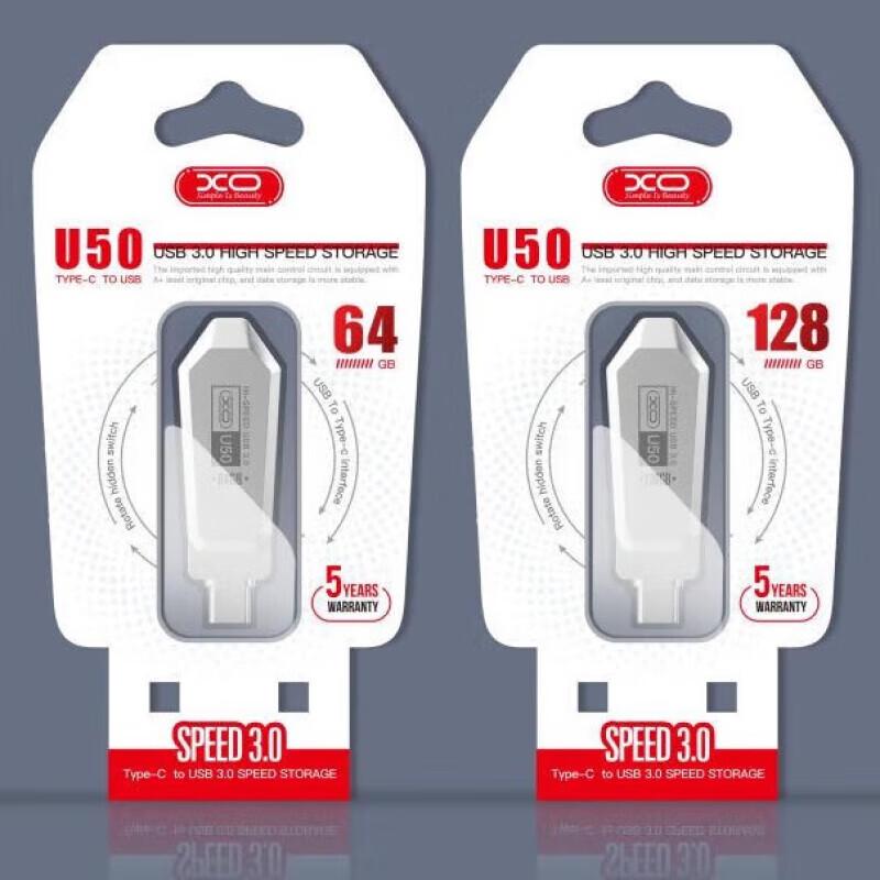 XO Zinc Alloy Dual Port USB 3.0 OTG Flash Drive