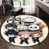 1 alfombra redonda con diseño de dibujos animados de anime, alfombrilla para silla de oficina, alfombra antideslizante para decoración del hogar