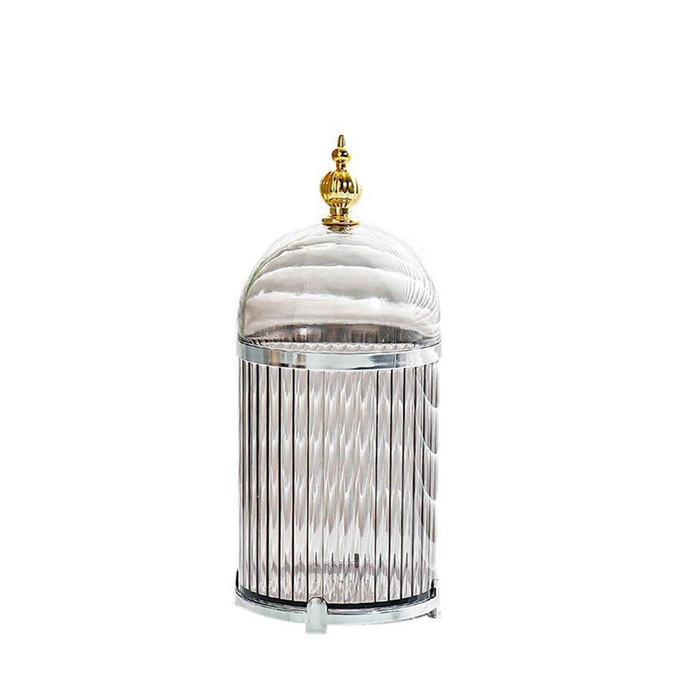 

Round Fruit Fork Holder Clear Flatware Organizer Practical Food Storage Canister Dining Room