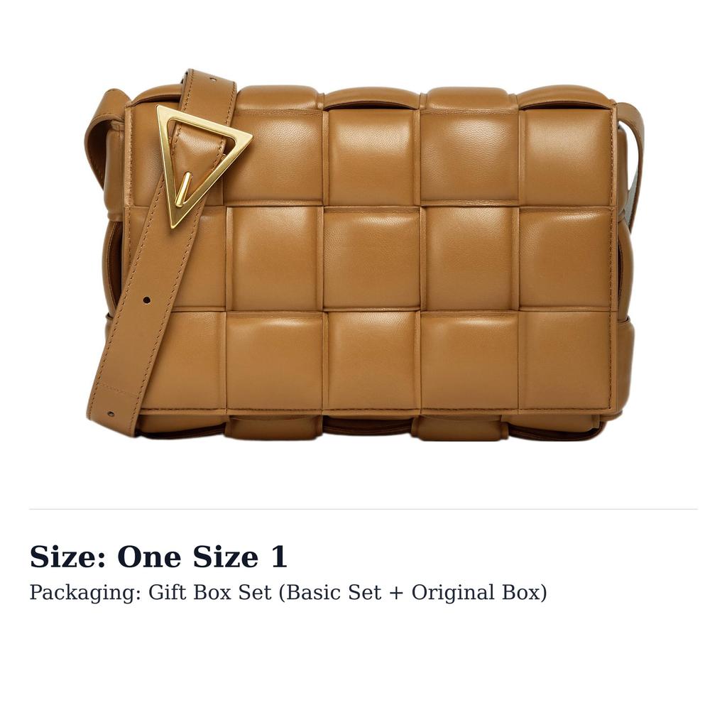 Bottega Veneta Padded Intreccio Cassette Crossbody Bag Caramel 591970VCQR19850