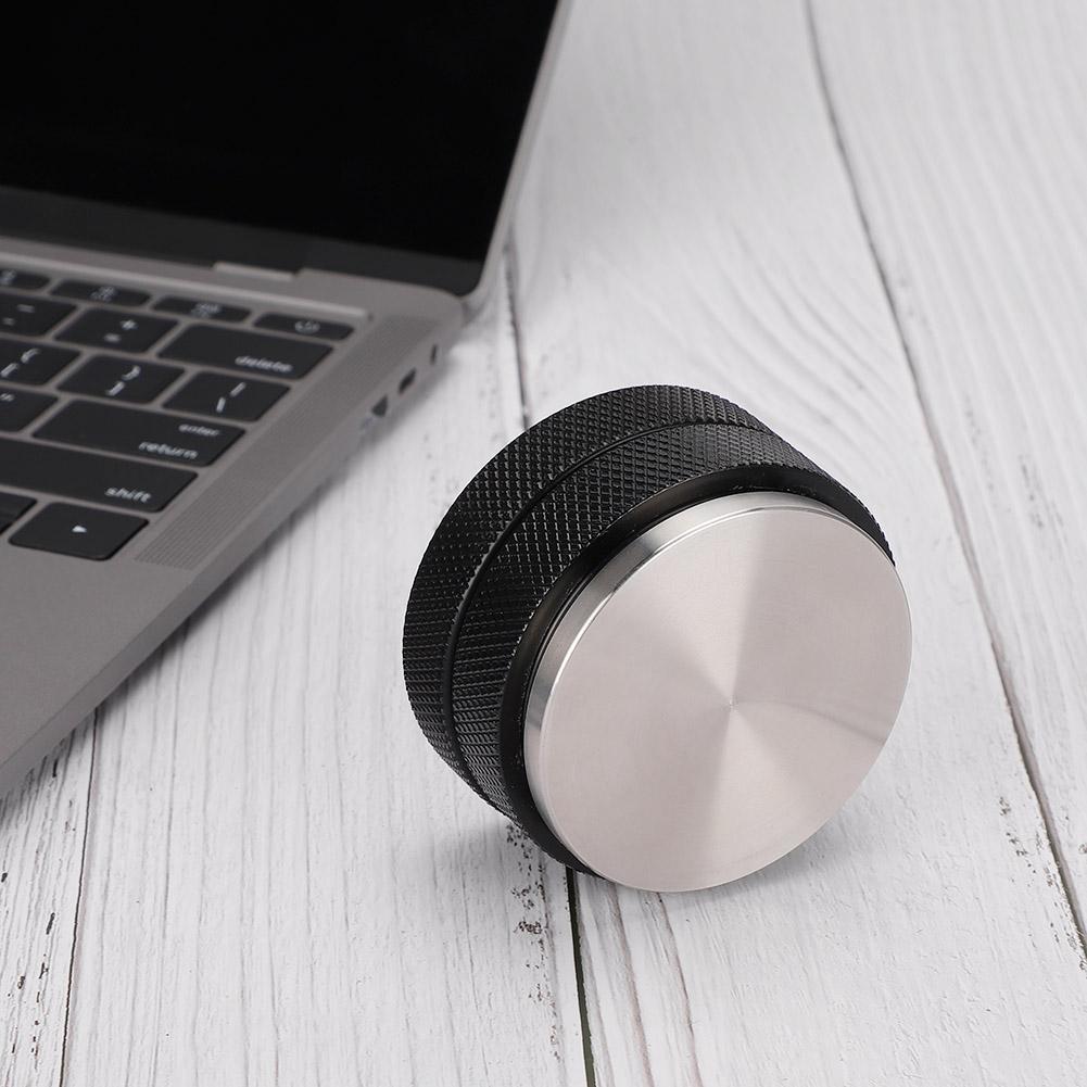 58mm Schwarzer Flacher Boden Edelstahl Kaffee Tamper Zubehör für Zuhause Kaffeeladen