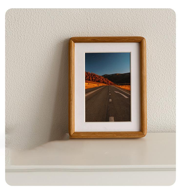 4-10 Inch Solid Wood Photo Frame Mortise Tenon Rounded Corner Table A4 Photo Picture Frame Walnut Teak for Artwork Photo Display 4inch