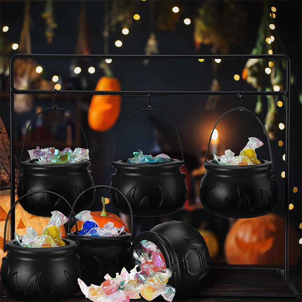 3/6/9Pcs Halloween Candy Bucket Multi-function Trick Or Treat Candy Bucket Witches Decorative Pot for Party Decoration