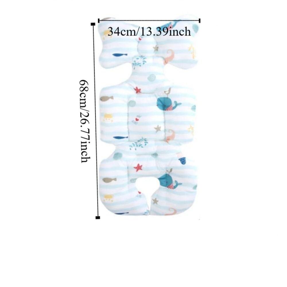 Soft Baby Stroller Cushion Cartoon Printed Comfortable Baby Pram Seat Mat Breathable Car Seat Dining Chair Cotton Pad