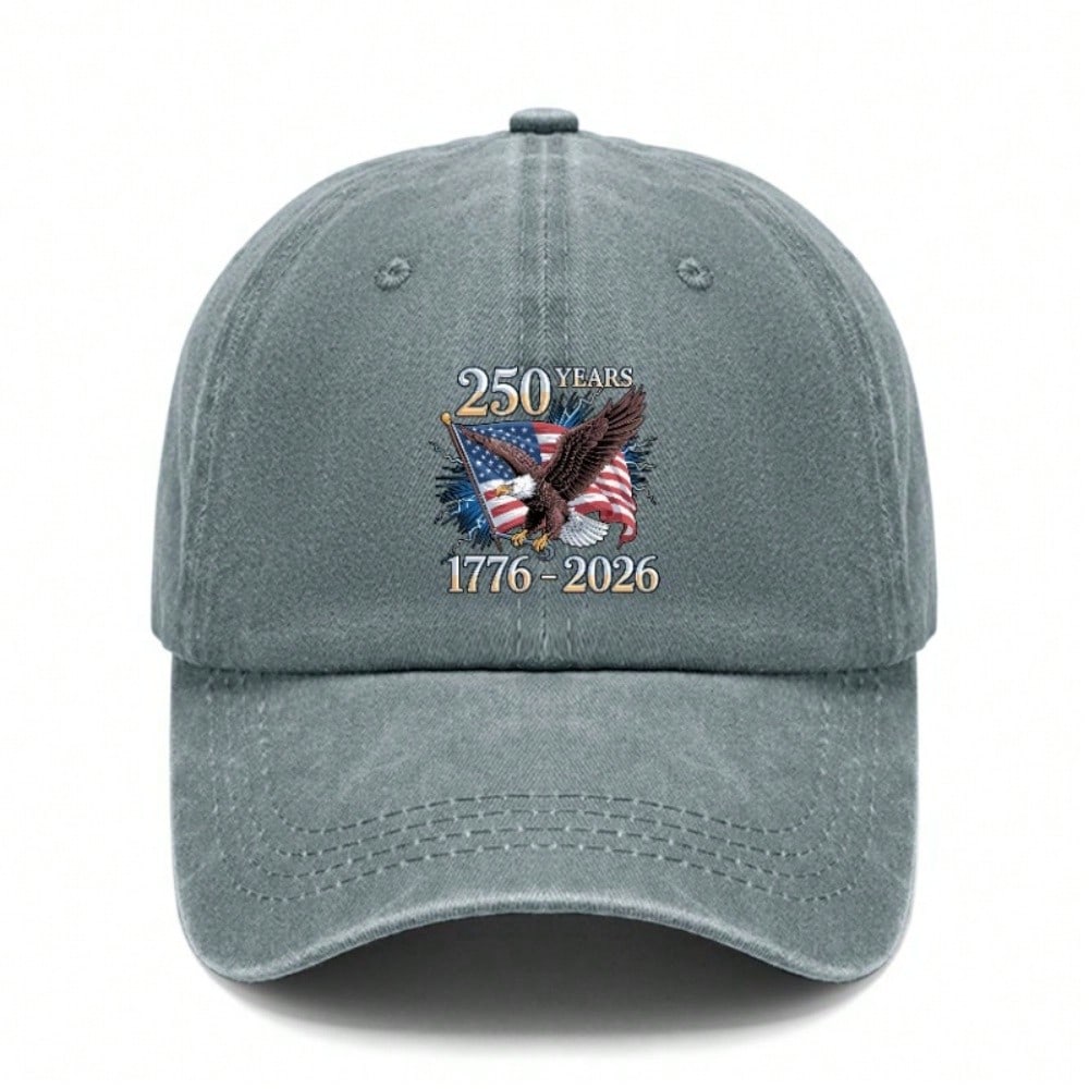 [Patriotic Baseball Cap] 250Th Anniversary Eagle Print Polyester Adjustable Sun Hat Breathable Vintage Streetwear For July 4Th Memorial Day Gift -