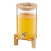 VEVOR Beverage Dispenser, 8L Drink Dispensers for Parties, Glass Juice Dispenser with Wood Stand, Stainless Steel Spigot
