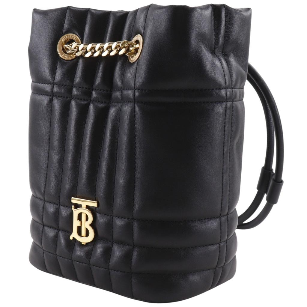 Burberry Quilted Lola Mini Backpack Backpack Daypack 80538151 TB Logo Black Leather Women Used