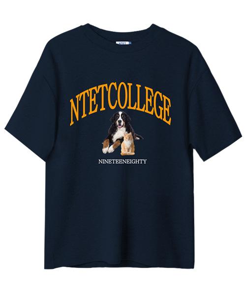 Entity Bernard Cat Short Sleeve T-Shirt Navy Navy/3Xl