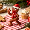 Exquisite Resin Craft for Shelf Christmas Figurine, Cute Clay Style Santa Snowman Gingerbread Man Unique Holiday Party Photo Props Statue, Festive