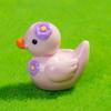 12Pcs Mini Resin Floral Ducks Colorful Miniature Duck Figurines Cute Mini Animal Collectibles for Fairy Garden Decor DIY Crafts Fish Tank Decoration