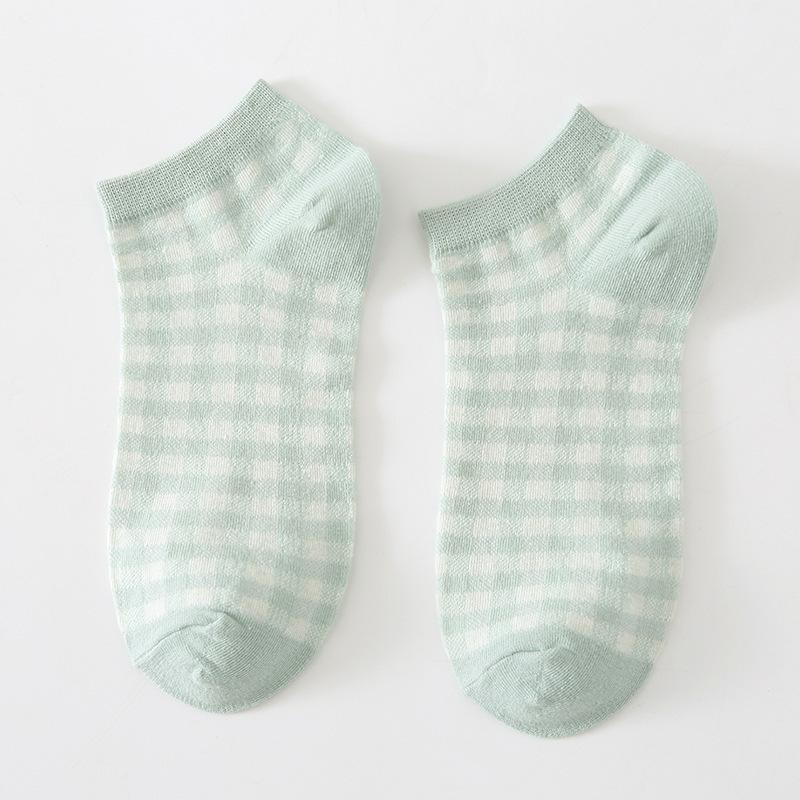 Spring Socks for Women Short Socks Low Waist Shallow Mouth Women's Socks Breathable and Sweat Absorbing Striped Collegiate Style Women's Boat Socks