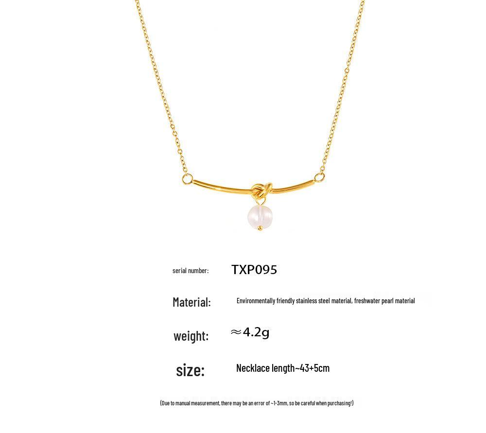 Elegant French Knot Stud Earrings & Freshwater Pearl Necklace Gift Set