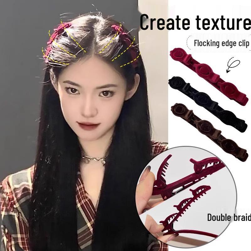 

Ленивая принцесса Зажим для плетения - Двойной слой боковой челки для женщин Braiding Clip - Flocked - Random Color - 5 pcs