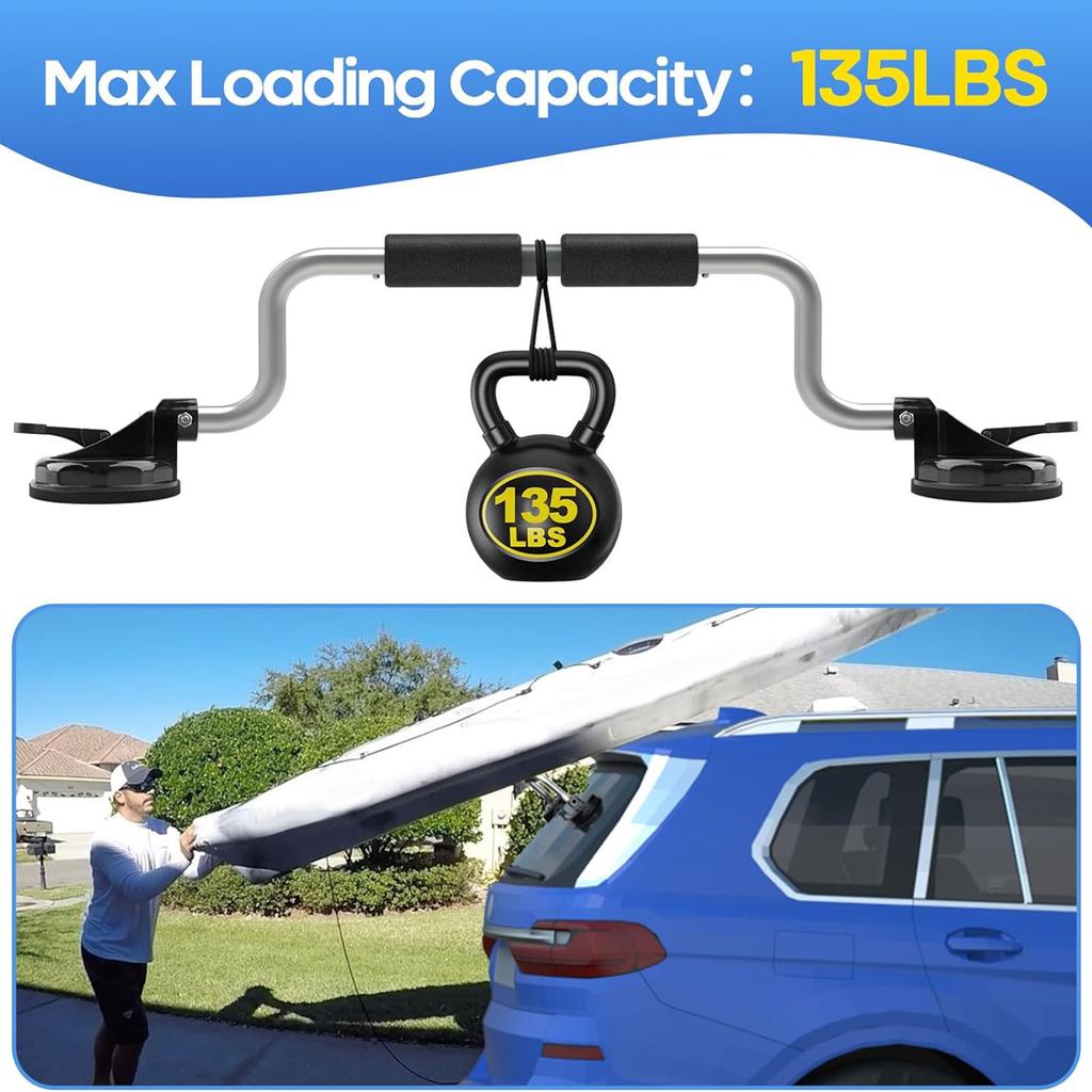 Kayak Roof Roller Loader Mount Suction Cup Holder Kayak Load Assist with Suction Cup Car Top Kayak Roof Load Assist