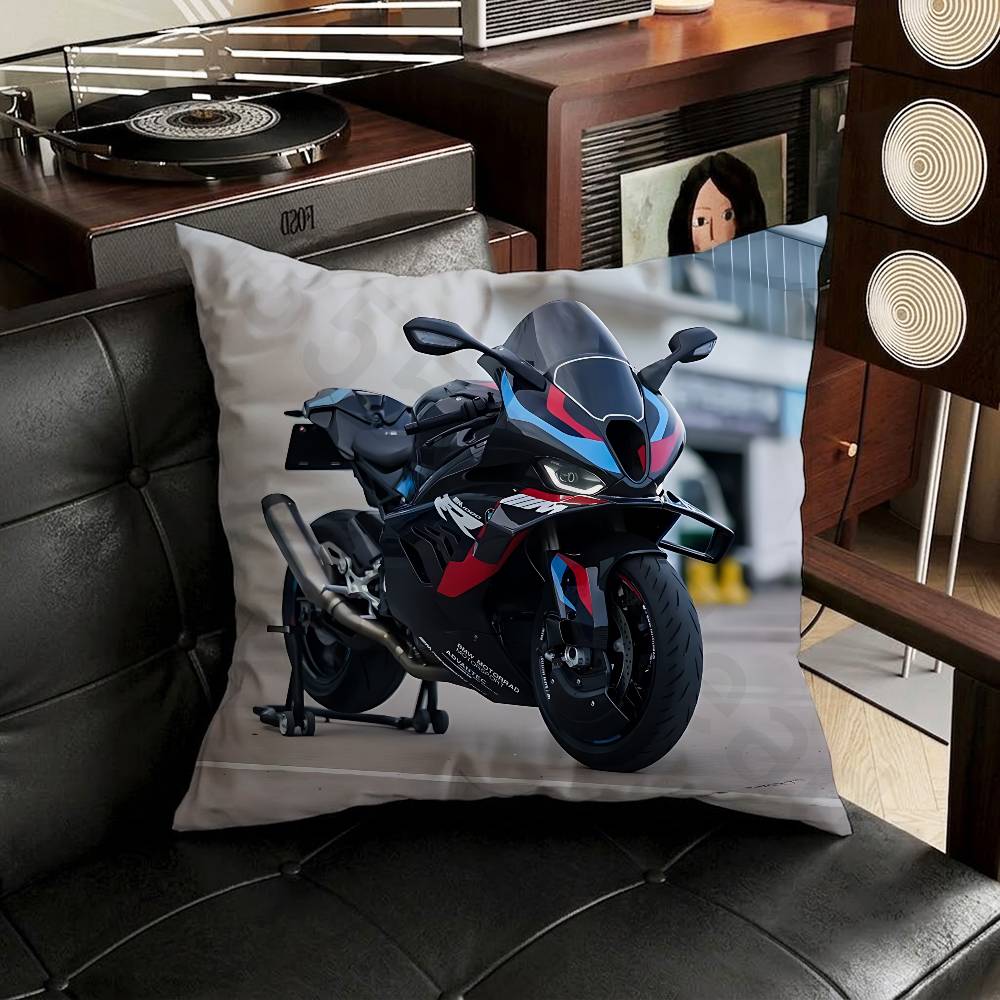 Car and Motorcycle Pillow Case Pillow Case Living Room Sofa Cushion Cover Suitable For Home Bedroom Room Decoration