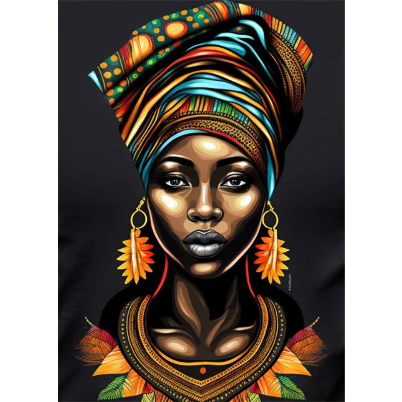 Beautiful African Woman Posters and Prints Canvas Painting Portrait Wall Art Pictures for Living Room Home Decoration No Frame