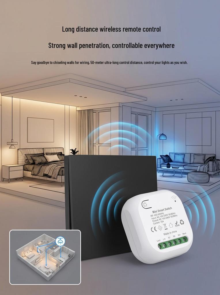 Wireless Multi-Control Light Switch with BFT Rolling Code Support