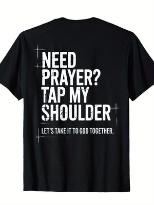 Christian Bible Verse Back Print TShirt with Prayer Tap My Shoulder Scripture Oversized T Shirt