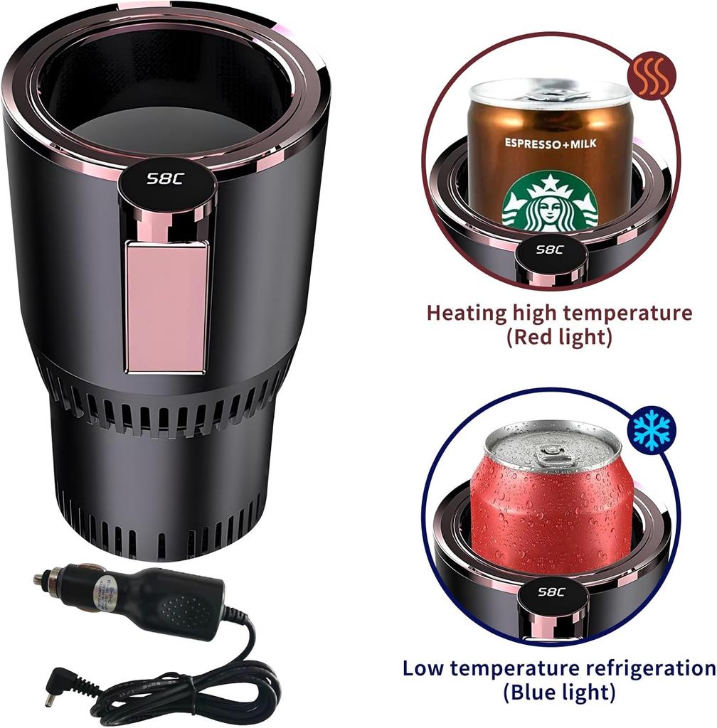 Portabicchieri per Auto Raffreddatore & Riscaldatore con Display Digitale, Porta Bevande Universale 12V Riscaldato/Raffreddato per Caffè