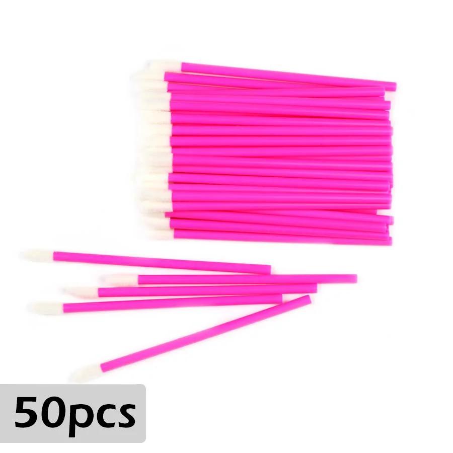 CNKESS  Wholesale  50pcs Disposable Cosmetic Lip Brush Lipstick Lip Glossy Wands Pen Cleaner Applicator Makeup Brushes Tools