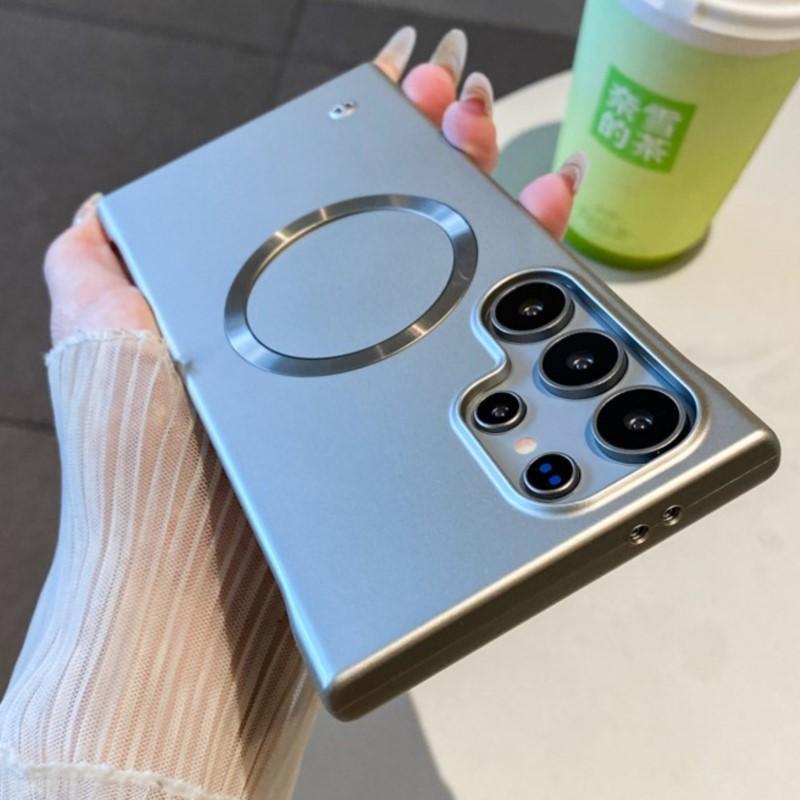Ultra Thin Frameless Matte Hard Case For Samsung Galaxy S25 S24 S23 FE S22 Plus Ultra For Magsafe Magnetic Wireless Charge Cover