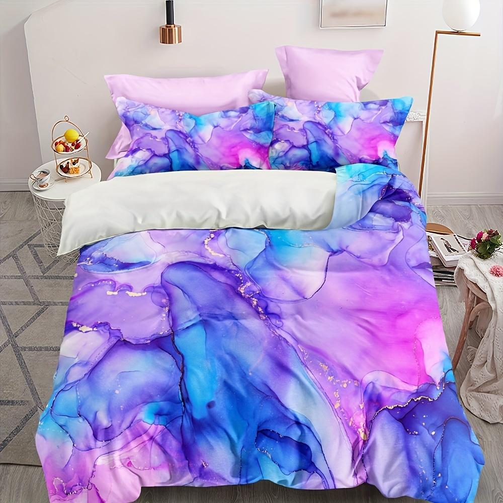 

3Pcs Duvet Cover Set, Colorful Bedding Set, Soft Comfortable Duvet Cover, For Bedroom, Guest Room Decoration Christmas Gifts Duvet Cover Set&EU Single(135x200cm)