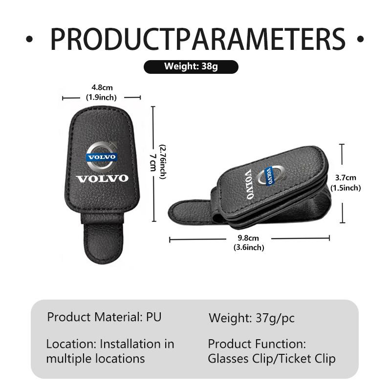rdgfj9 For Volvo Car Magnetic Leather Eyeglass Holder Multifunctional Interior Accessories V60 V90 S60 S80 S90 C30 XC40 XC60 XC70 XC90