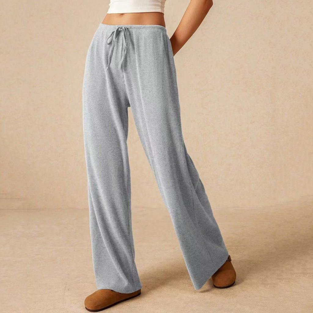 Damenmode Weitbeinige Hosen Locker zum Schnüren Lässige Hosen