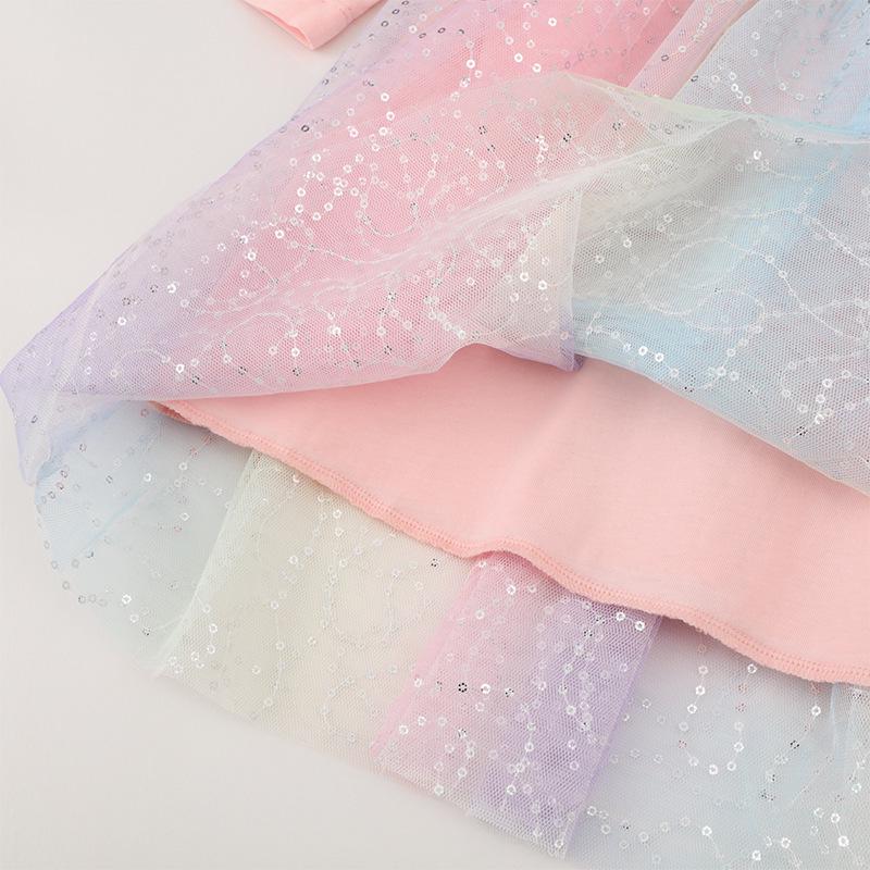2026 Autumn Children's Christmas Princess Mesh Long Sleeve Dress