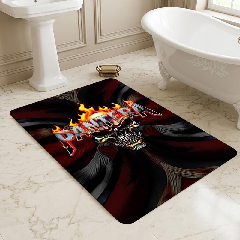 Pantera Skull Living Room Nonslip Area Rug Soft Carpet For Bedroom Game Playroom Sofa Office Home Decor Doormat Christmas Gift C9302892